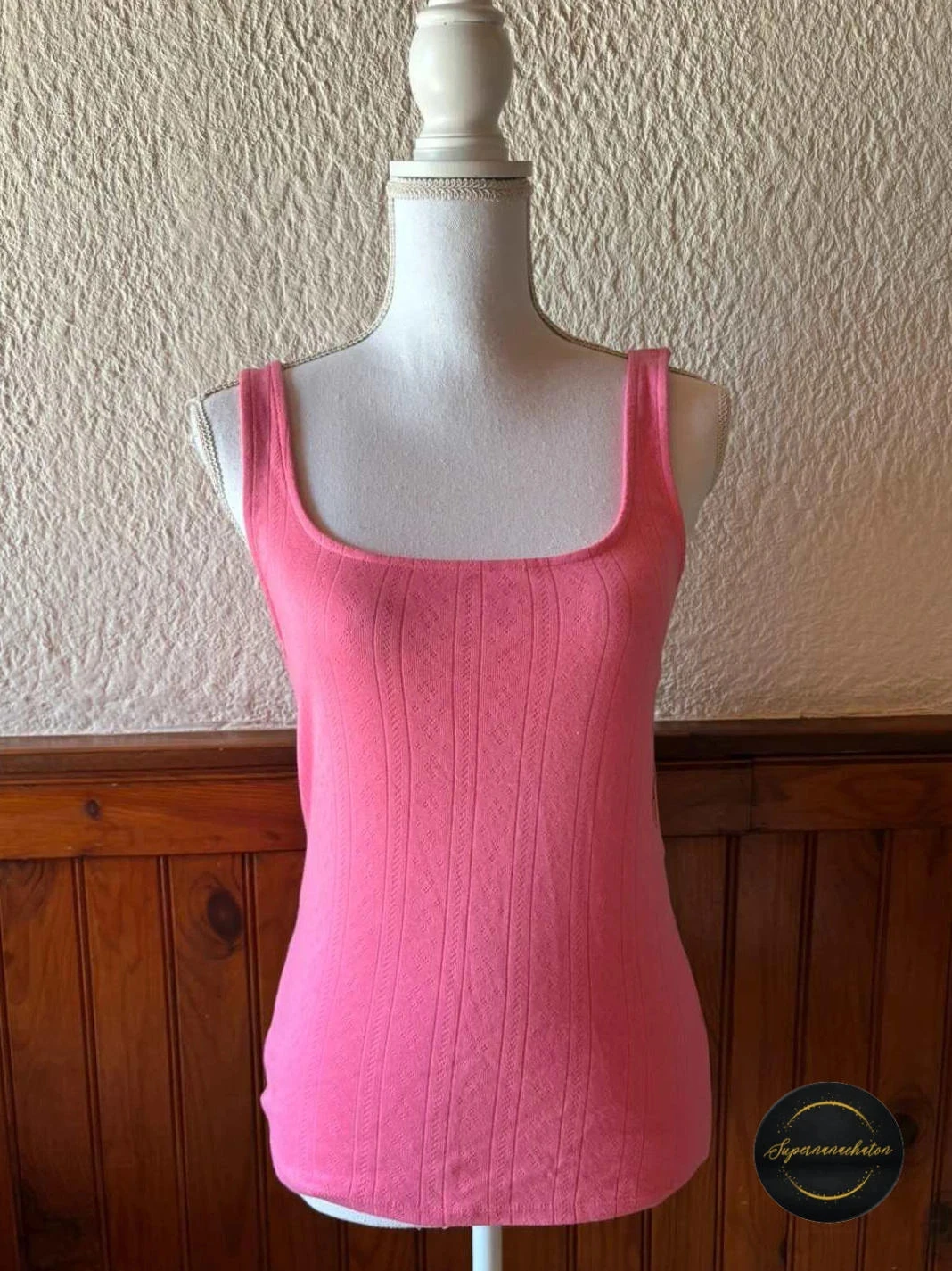 Débardeur Rose Vif UNDIZ 100% Coton Neuf avec Étiquette - Taille L / 40